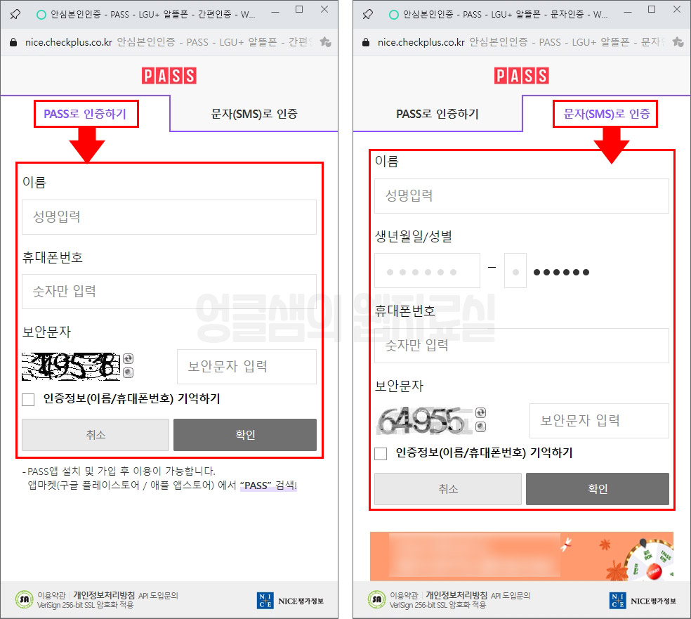  휴대폰 인증할 때 PASS 인증 or 문자 인증 방법 어떤 것이 편할까?