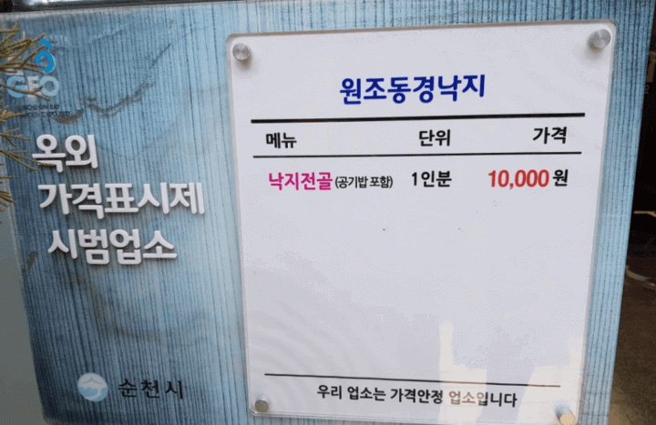  옥외 가격 표시제와 서비스 가격 표시제 총 정리