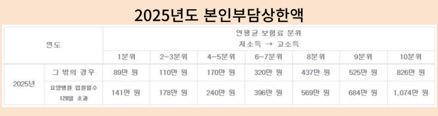 2025년 본인부담상한액