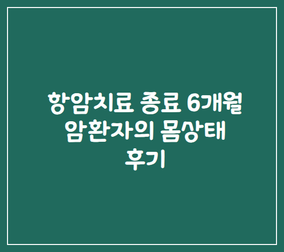 항암치료후기