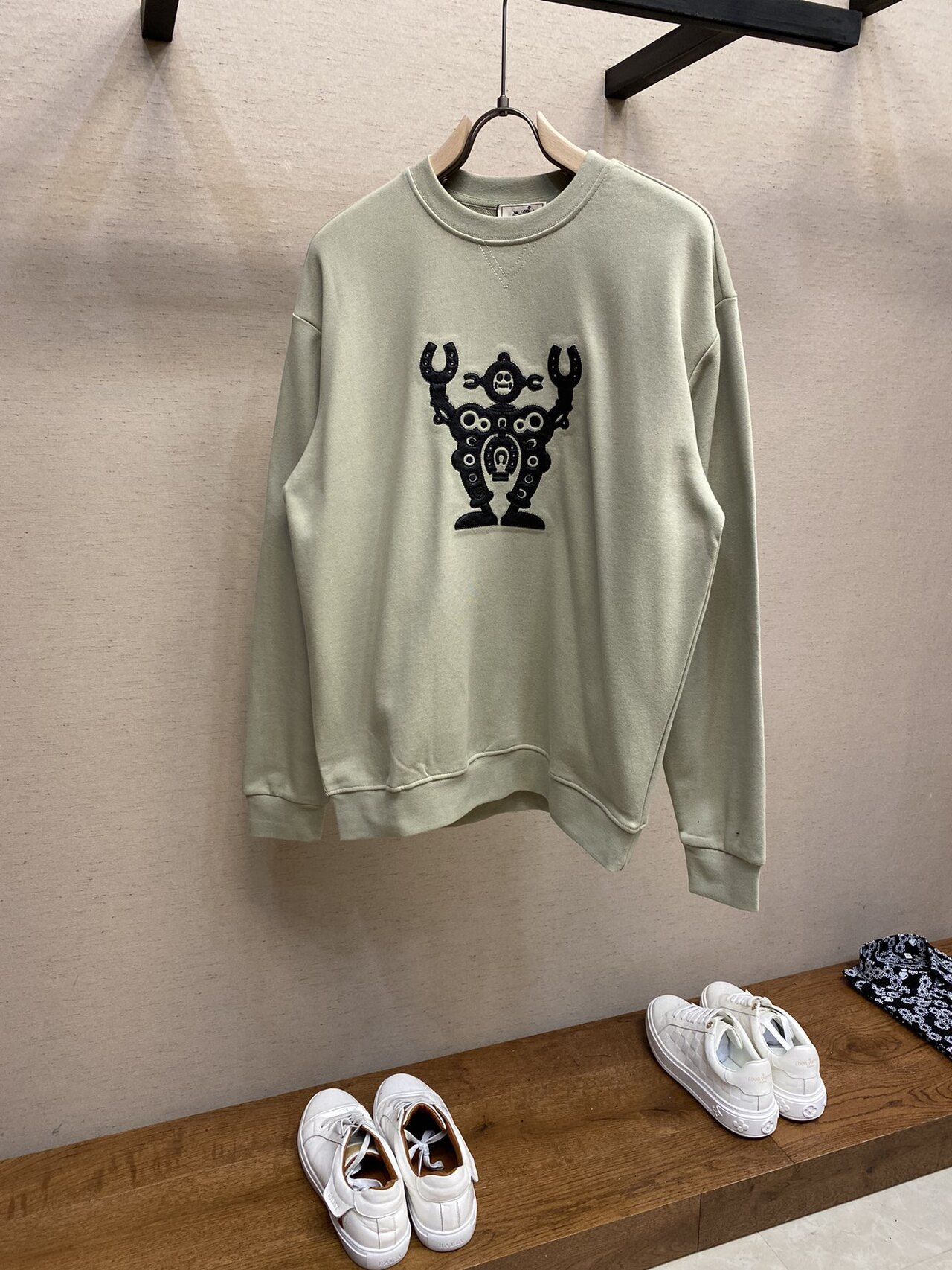  [HERMES] 에르메스 Hello Mr Farrier 레더 스웨트 셔츠 맨투맨 티셔츠