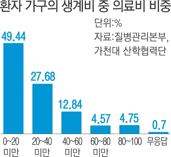 희귀병 환자 가구의 생계비
