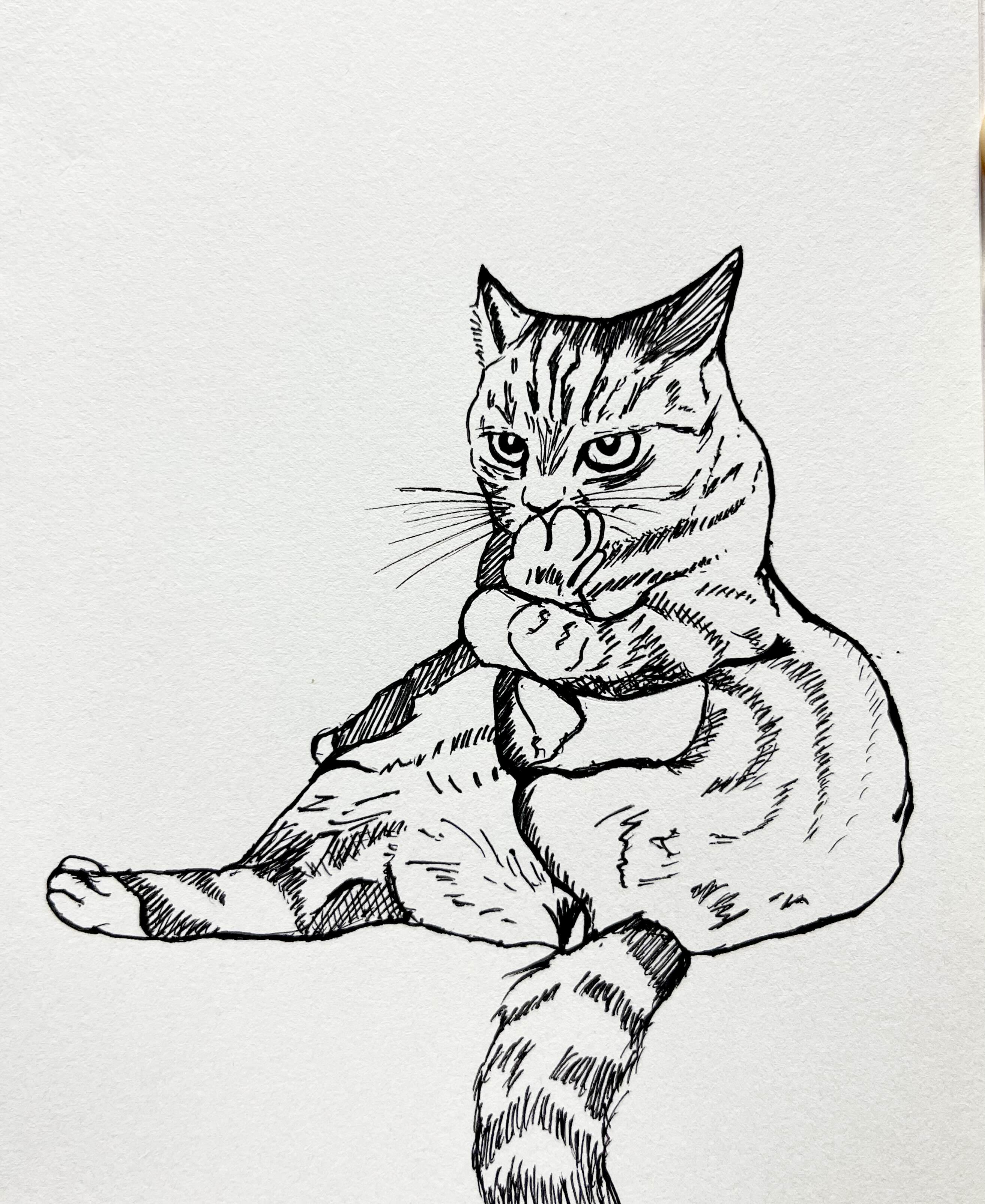  [취미생활 : 그림] 쭙쭙 (고양이 그림 : 펜그림)