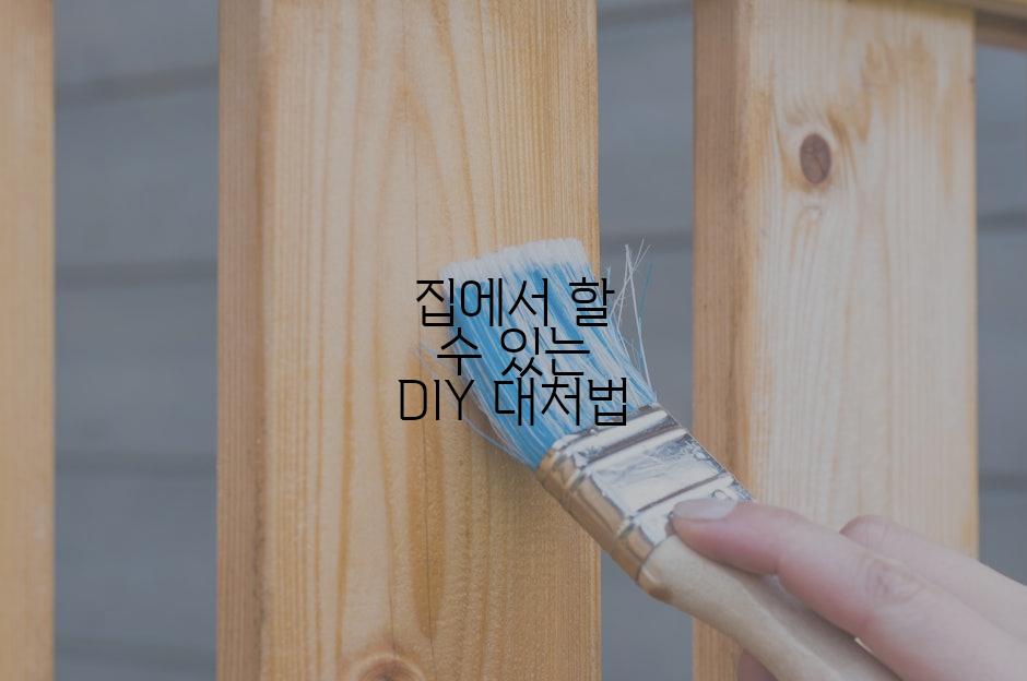 집에서 할 수 있는 DIY 대처법