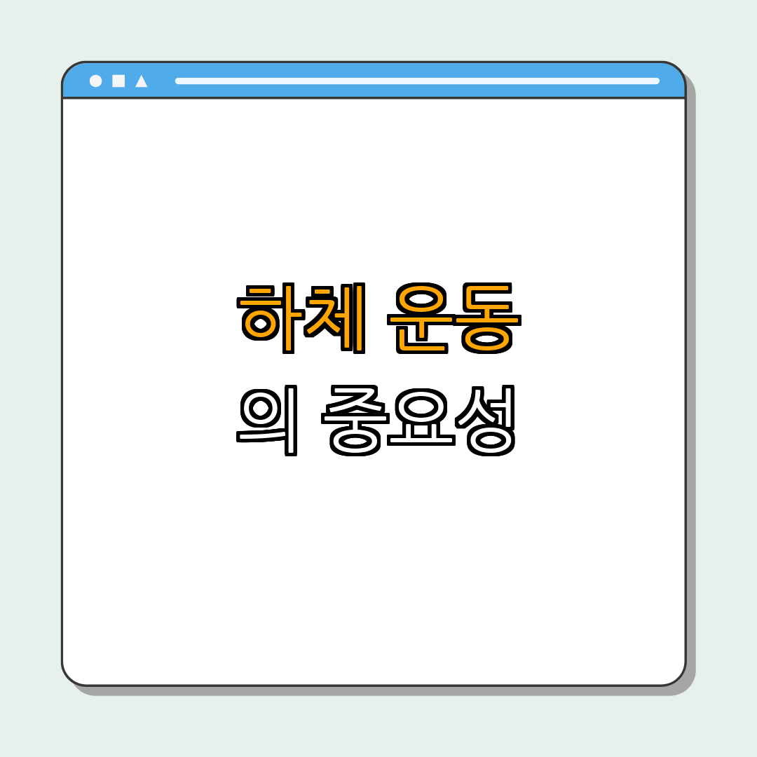 하체 운동의 중요성 ｜ 강화 피지컬 ｜ 건강한 습관 ｜ 운동 효과 극대화 ｜ 일상 속 활동 증가 ｜ 총정리