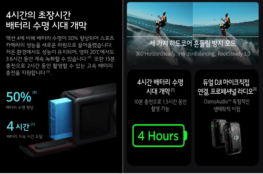 오즈모 액션5 프로 런닝타임