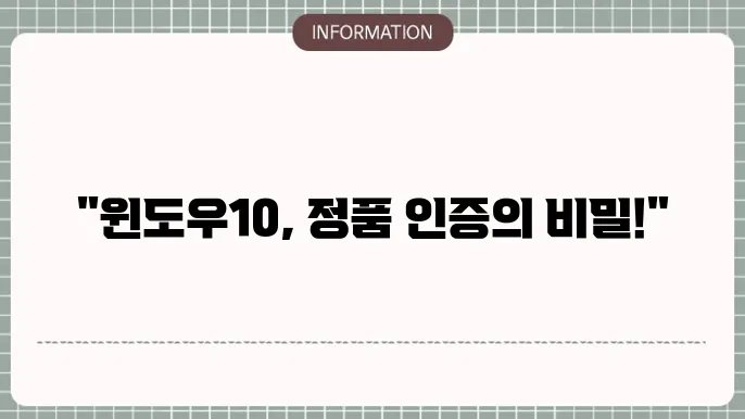 win10 정품인증키