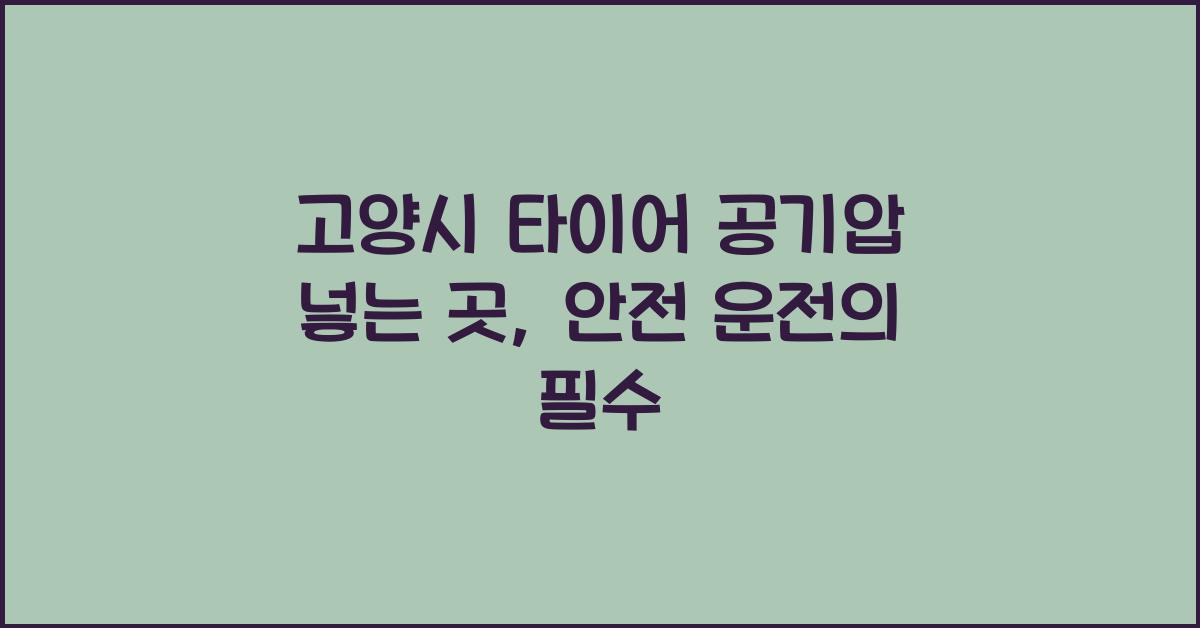 고양시 타이어 공기압 넣는 곳