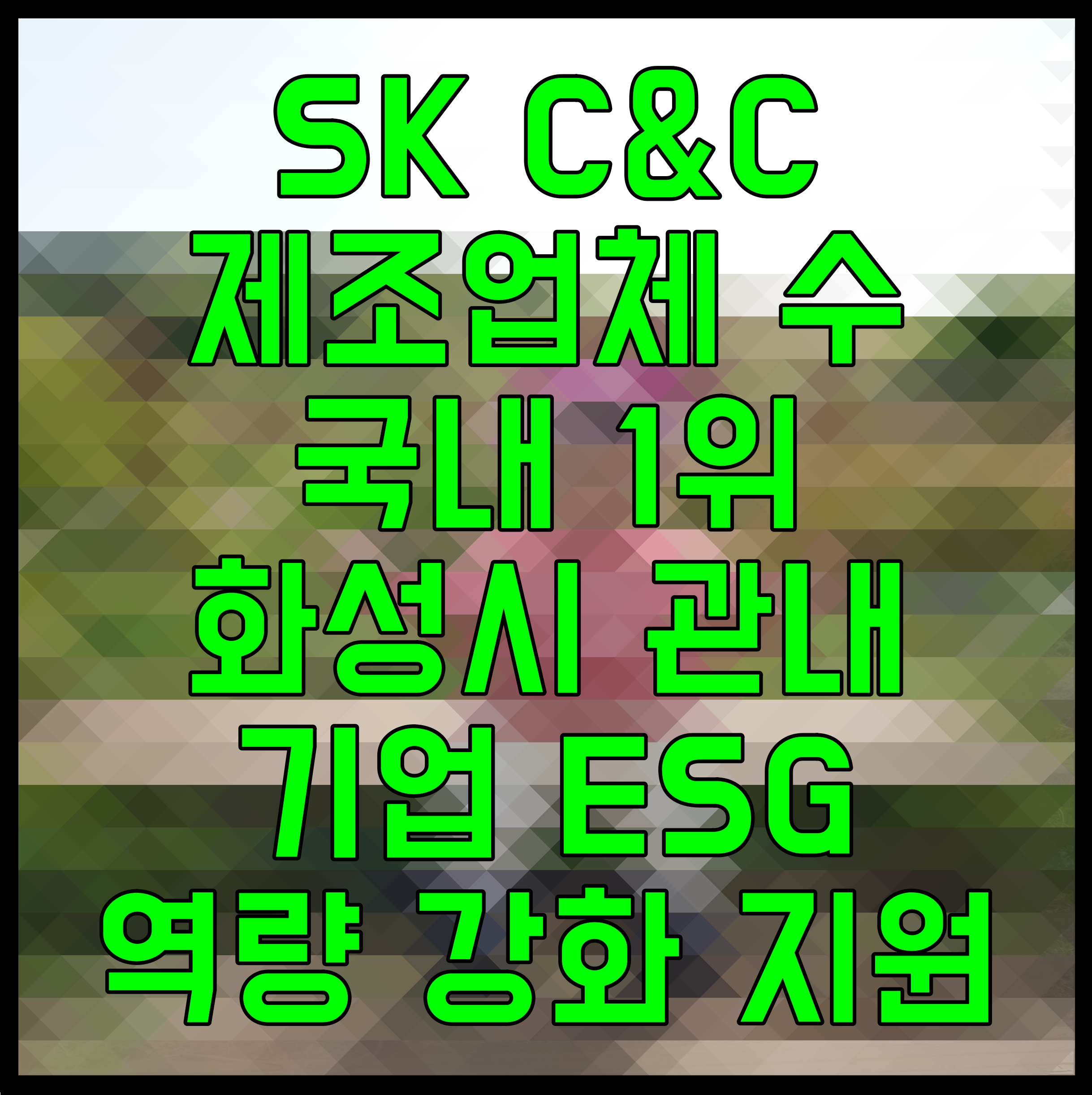  SK C&C 제조업체 수 국내 1위 화성시 관내 기업 ESG 역량 강화 지원