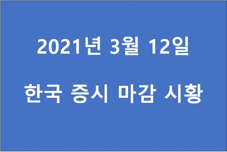  3월 12일 한국 증시 마감 시황(특징주 - 흥국에프엔비, 서울식품, 삼성출판사, 박셀바이오, SK네트웍스, 액션스퀘어, DL이앤씨, 티에스아이, 씨티랩스, 디피씨) 주가