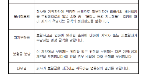 일상생활 배상책임보험 자기부담금