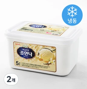 롯데웰푸드 조안나 바닐라 빙과 (냉동)&#44; 5L&#44; 2개