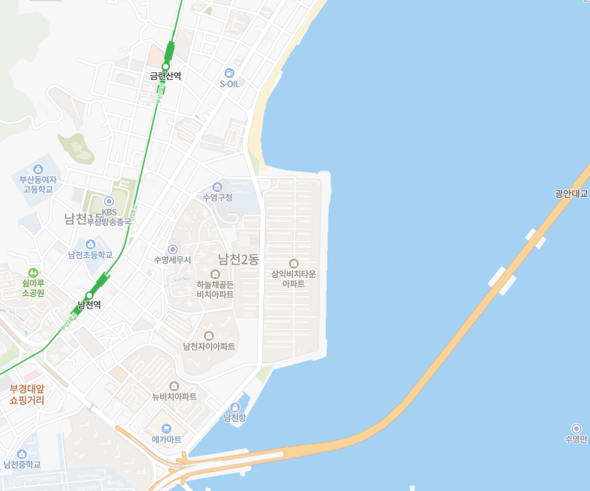 남천동 삼익비치아파트 위치 지도