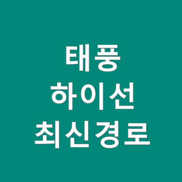  태풍 하이선 경로 최신 정보