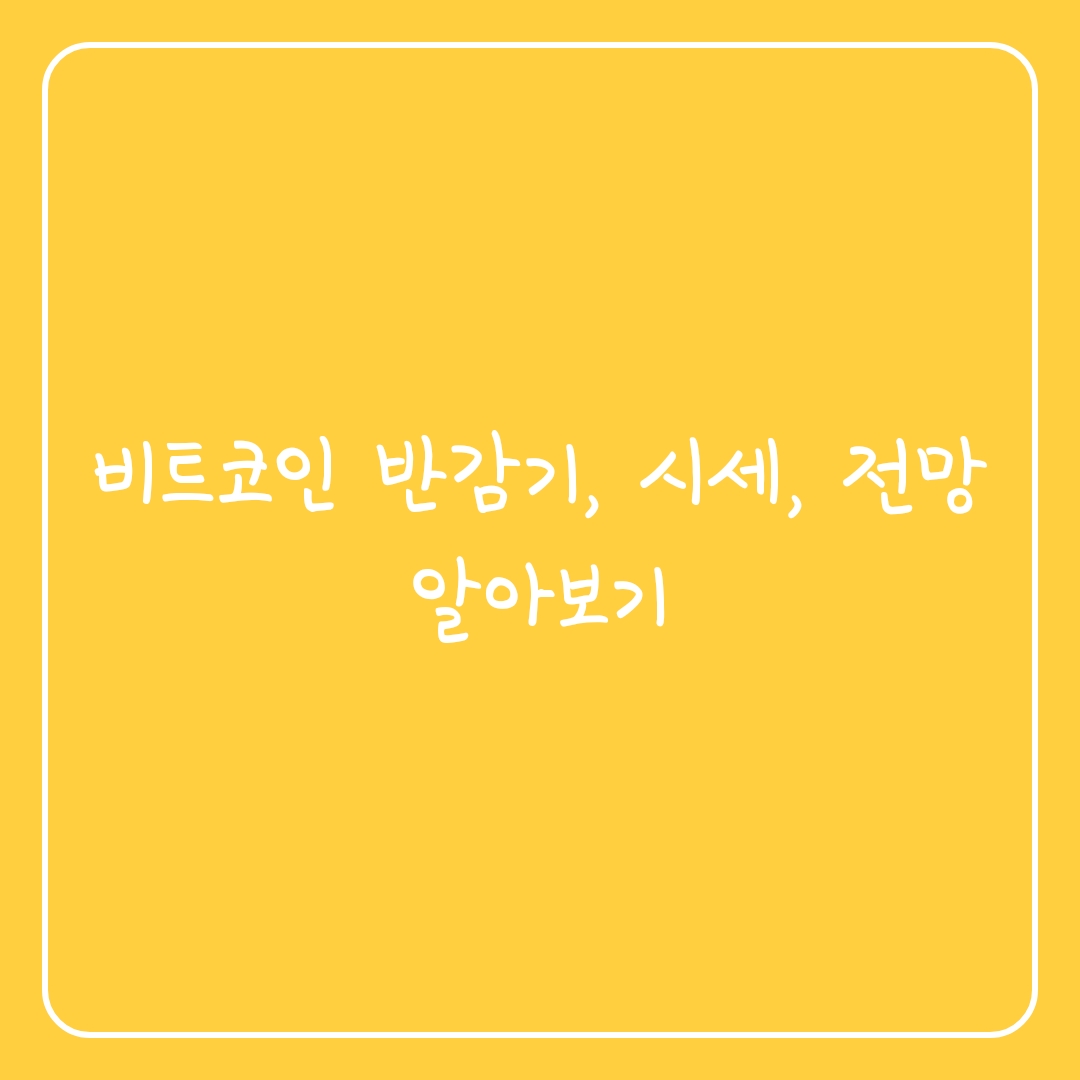  비트코인 반감기, 시세, 전망 알아보기