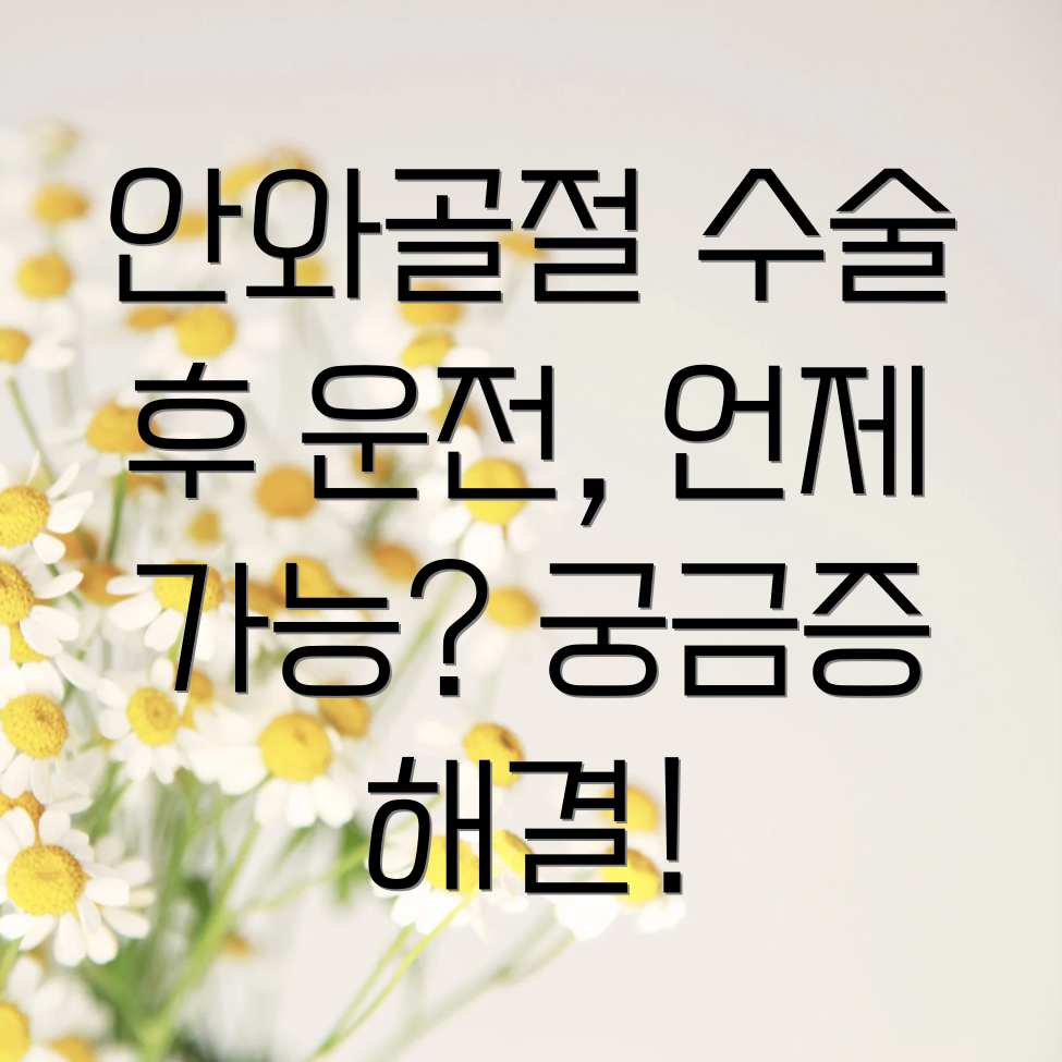 안와골절 수술 후 운전