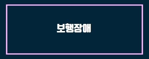 보행장애 And 뛰지 마라, 걸어도 충분히 아름답다
