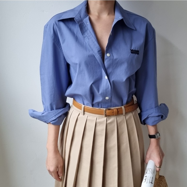 색상 배색 품절상품과 배송지연안내 - 메종셔츠 ( 블루색상 29