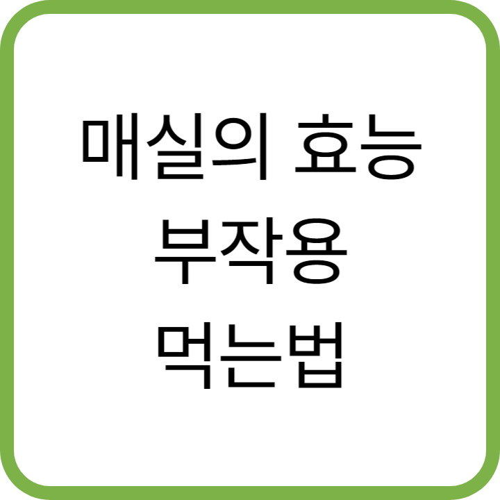 매실의 효능, 부작용, 먹는법