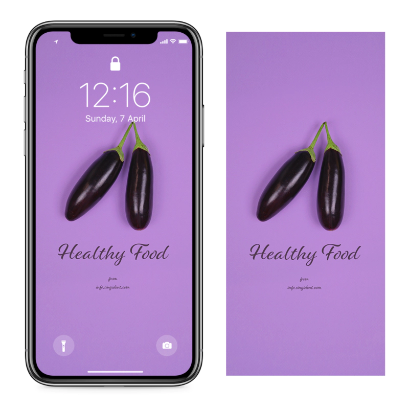 01 가지 두 개 C - Healthy Food 아이폰보라색배경화면
