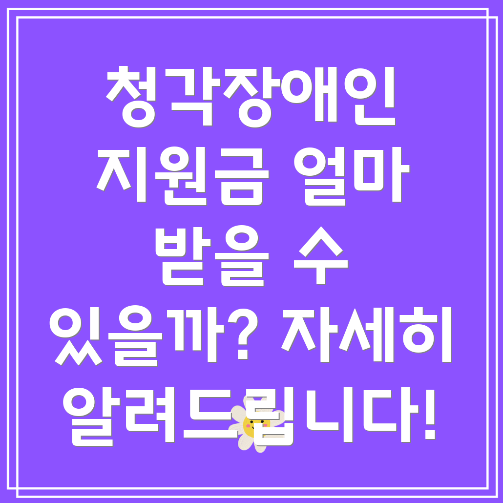 청각장애인 보청기 지원