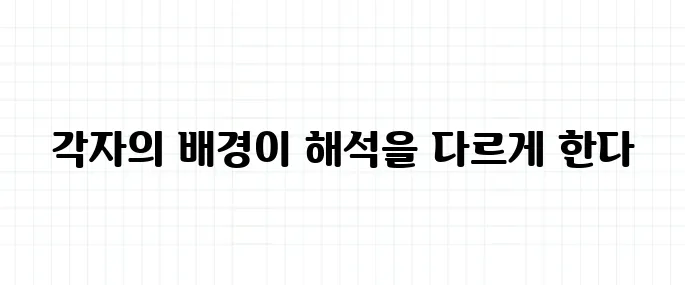 인식의 틀 뜻, 같은 걸 보고도 다르게 해석하는 이유