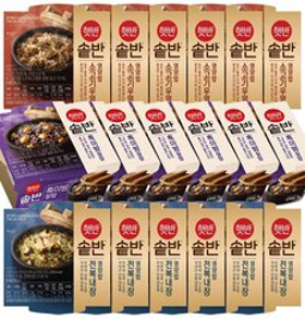 햇반솥반 전복내장영양밥X6개+소고기우엉밥X6개+꿀약밥X6개&#44; 1세트