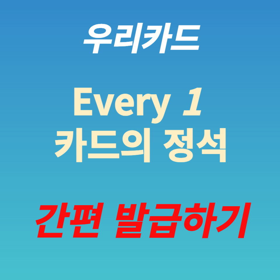  우리 카드 Every 1 카드 혜택과 포인트, 발급 과정 간단정리