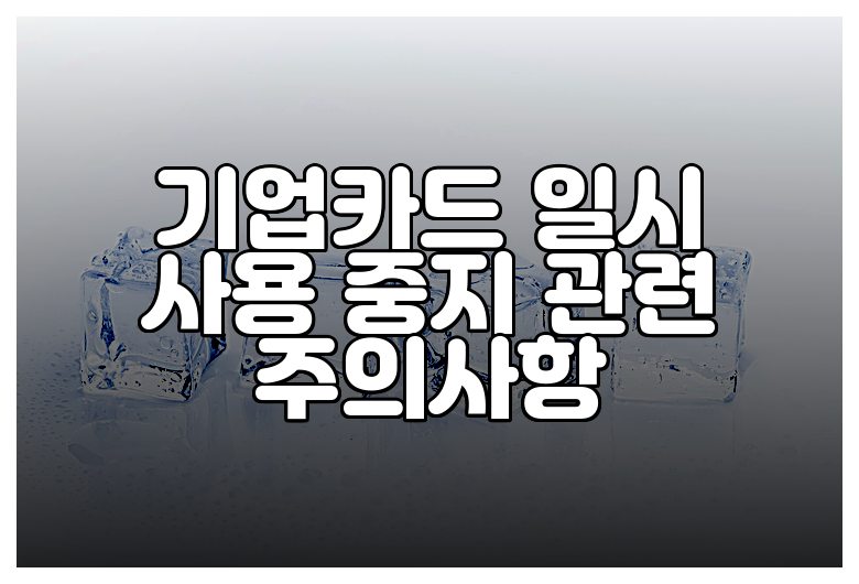 기업카드 일시 사용 중지 관련 주의사항
