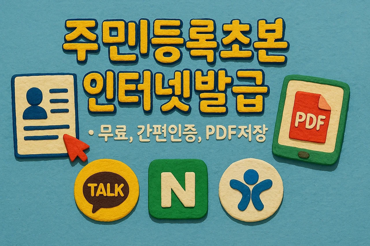 주민등록초본 인터넷발급 무료, 간편인증, PDF저장, 발급방법 안내 이미지