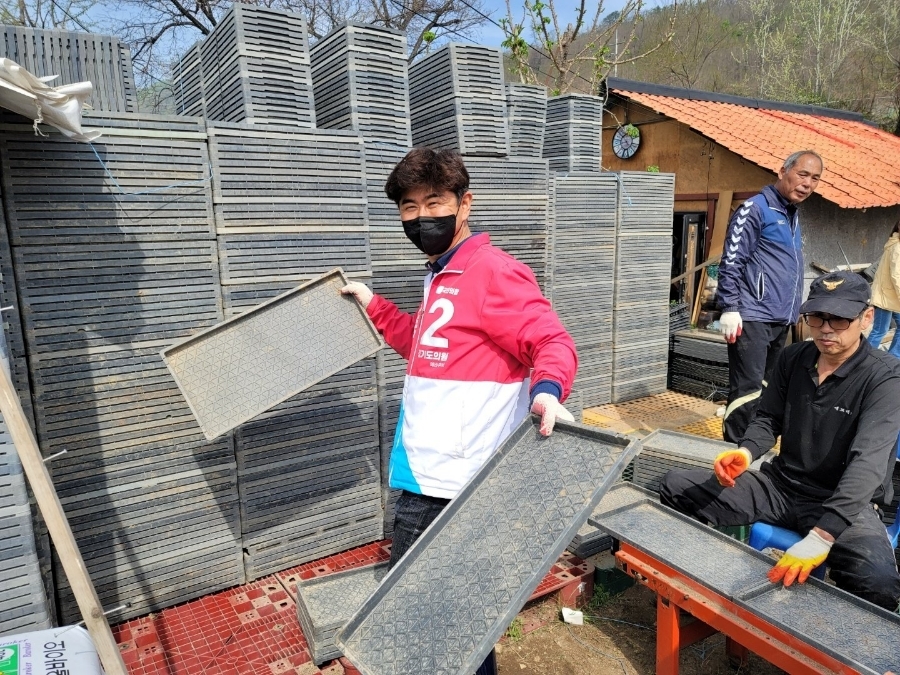  신북면 농업인단체 공동못자리 작업