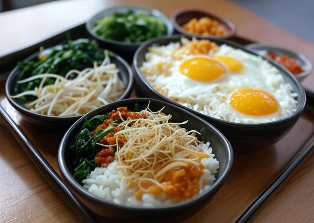 나물반찬과 계란후라이
