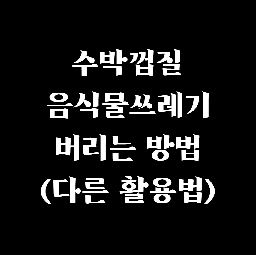  수박껍질 음식물쓰레기 버리는 방법 (다른 활용법)