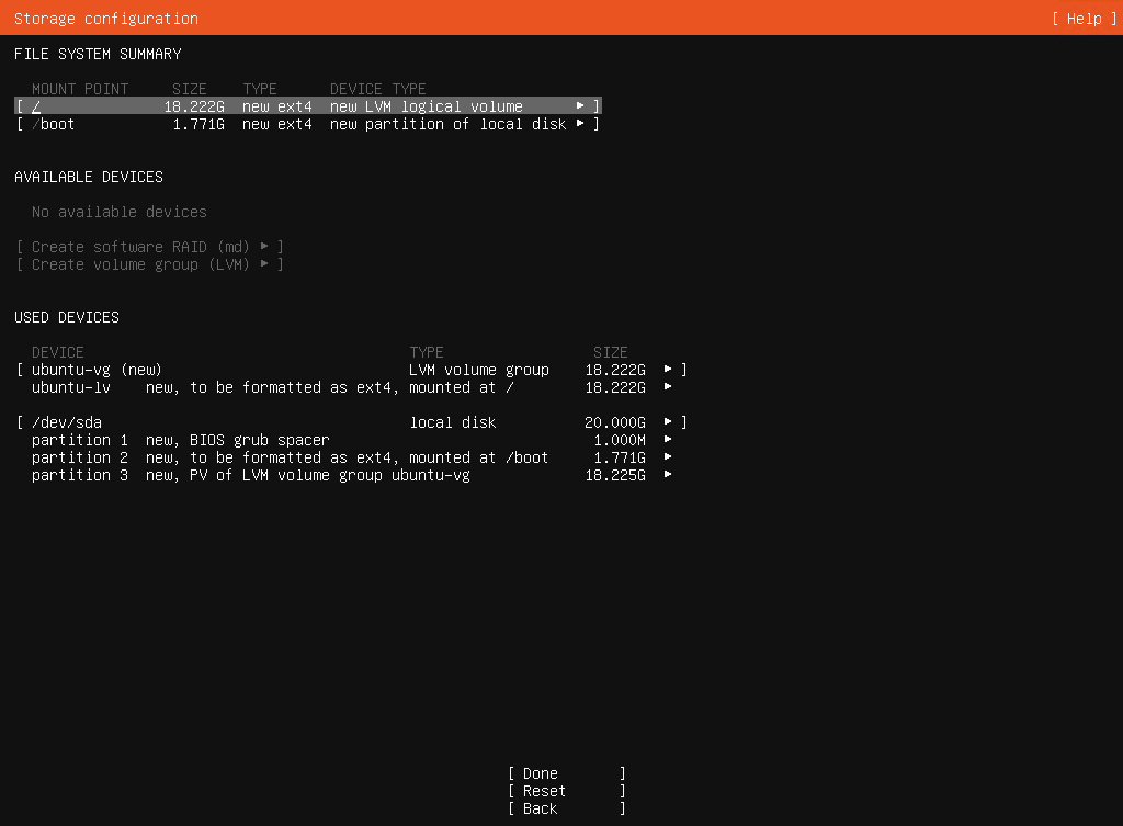 ubuntu-lv가 최대까지 설정 확인