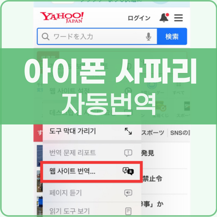 아이폰 사파리 번역 사용방법