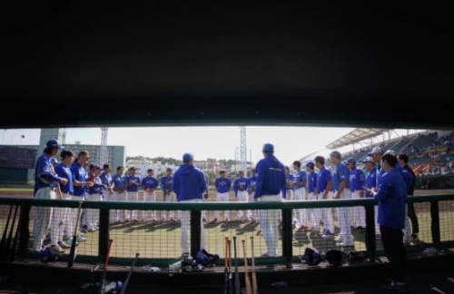 삼성 라이온즈 팀이 훈련을 마쳤습니다.