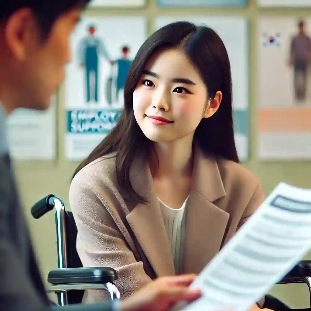 상담 중인 여성 구직자