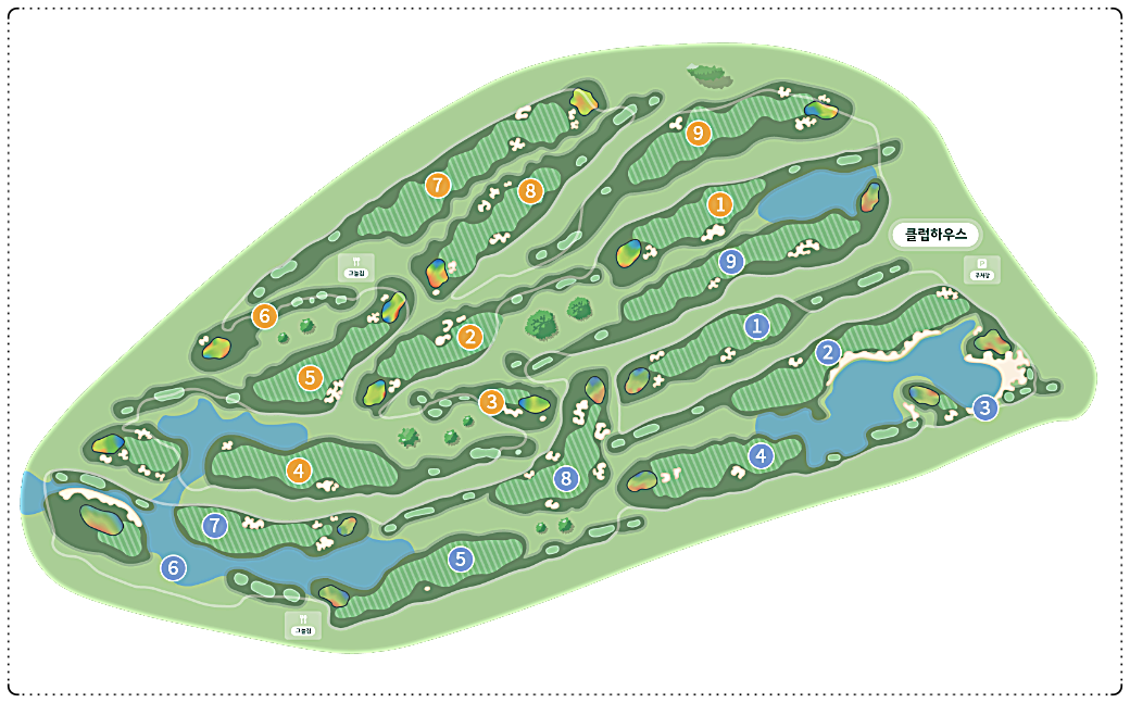 밀양 에스파크CC 골프 코스 전체 조감도