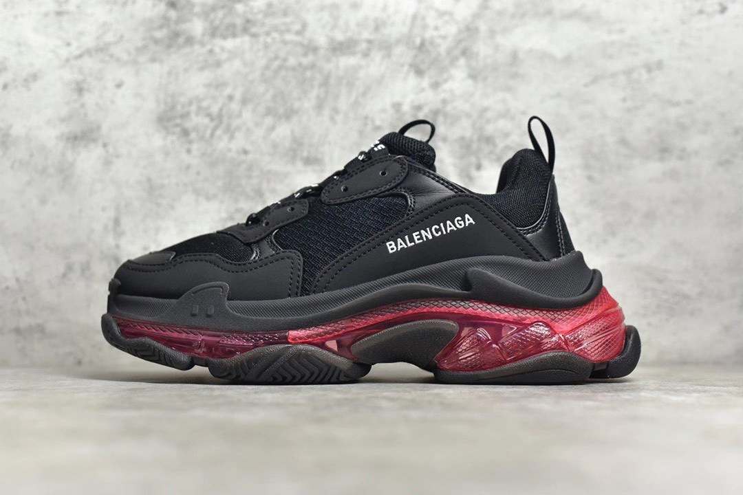  [BALENCIAGA] 발렌시아가 트리플S TRIPLE S 클리어 솔 스니커즈 블랙 핑크 541624W2FR11053