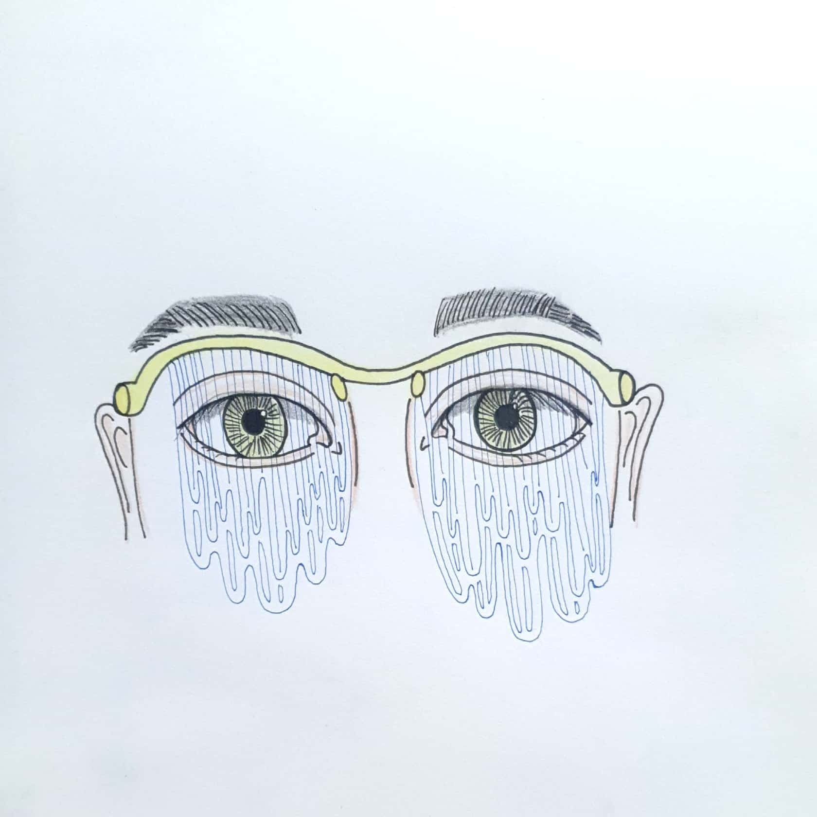 Fake Tears 가짜 눈물 / 일러스트 그림 드로잉 / 눈 그리기