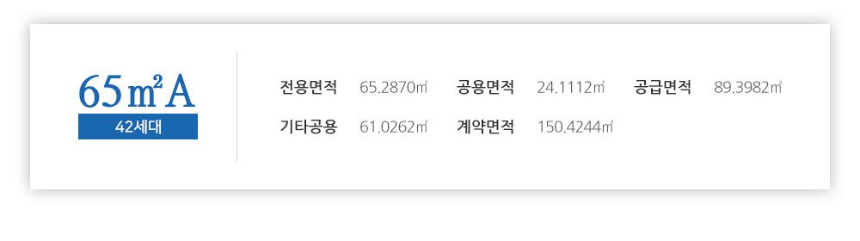 봉선 유탑메트로시티 65A Type 현황
