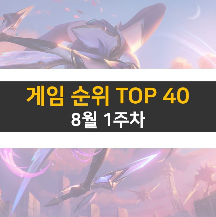  모바일, PC 온라인, 스팀 게임 순위 (2022년 8월 1주 차)