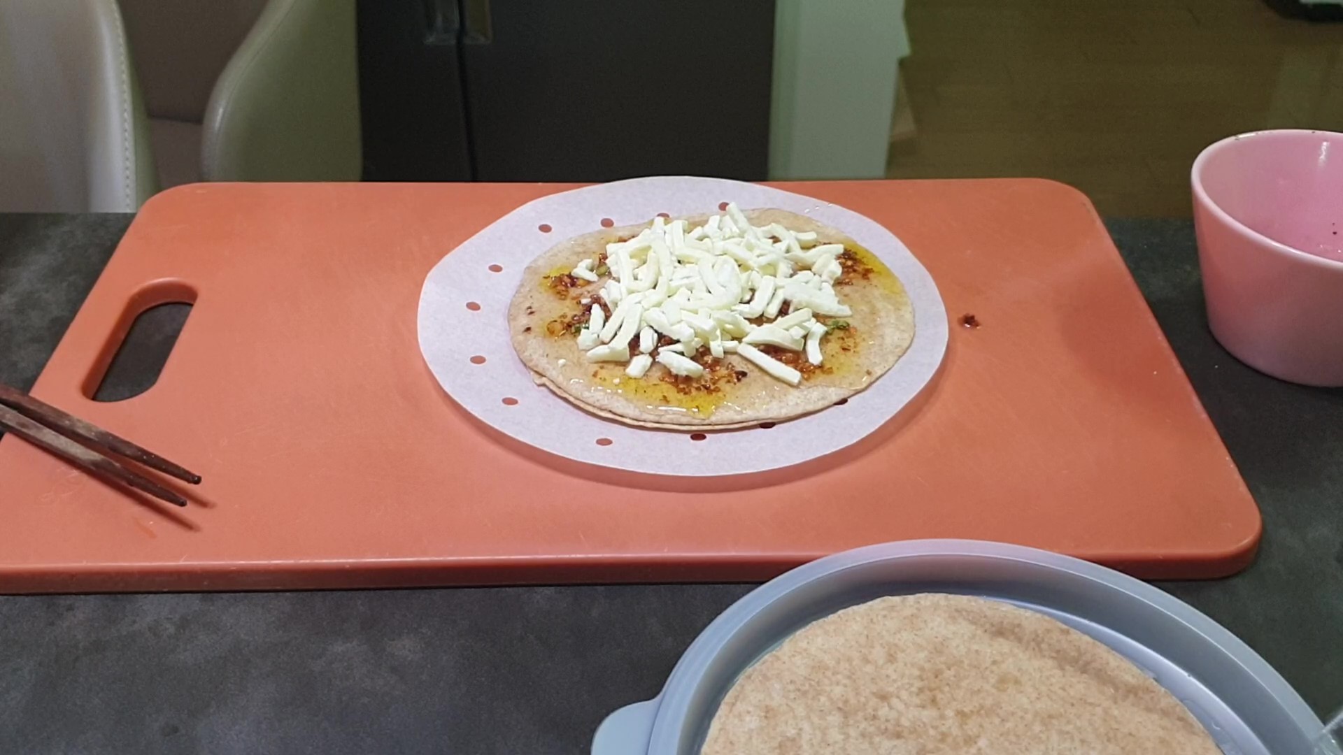 2번째 또디아에 치즈 올리기