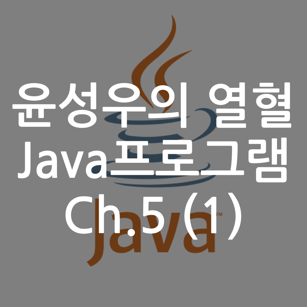  [Java] 윤성우의 열혈 Java프로그램 ch5. 실행흐름의 컨트롤 (1)