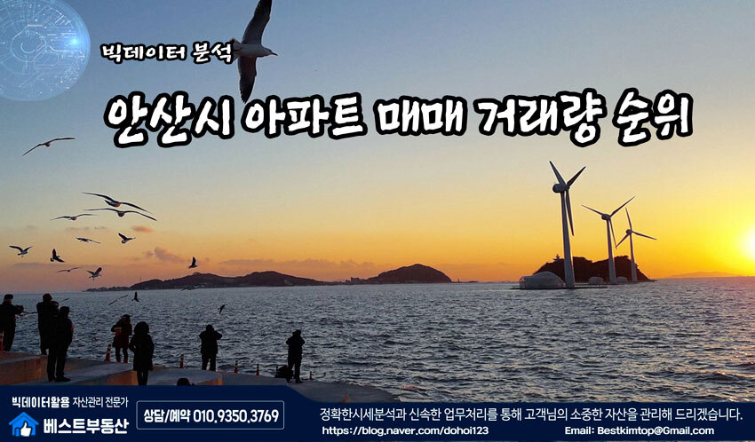  안산시 아파트 매매 거래량 순위 빅데이터 분석 !!!