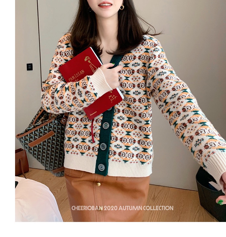  [GUCCI] 구찌 다이아몬드 GG 울 가디건