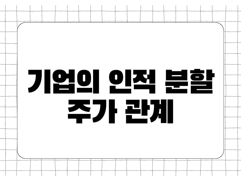 기업의 인적 분할과 주가 관계