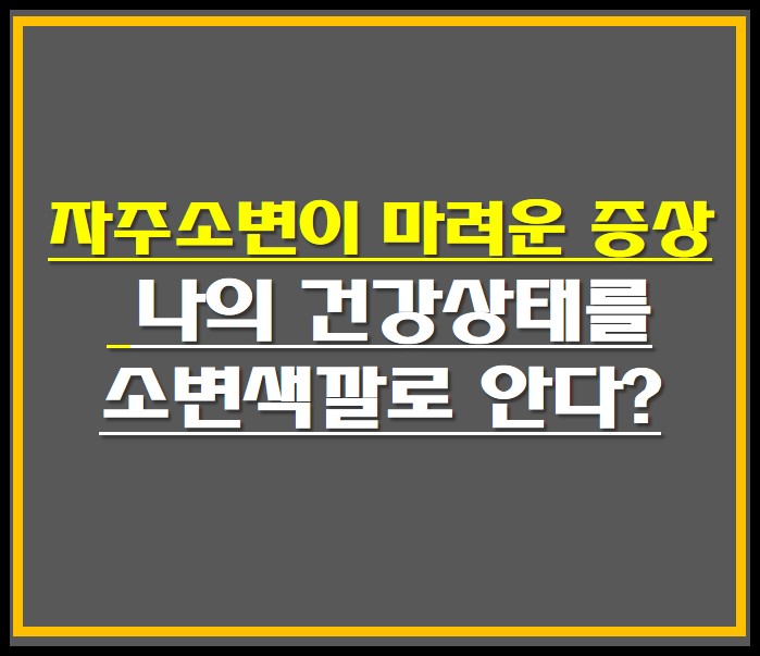 자주소변이 마려운 증상 , 나의 건강상태를 소변색깔로 안다?