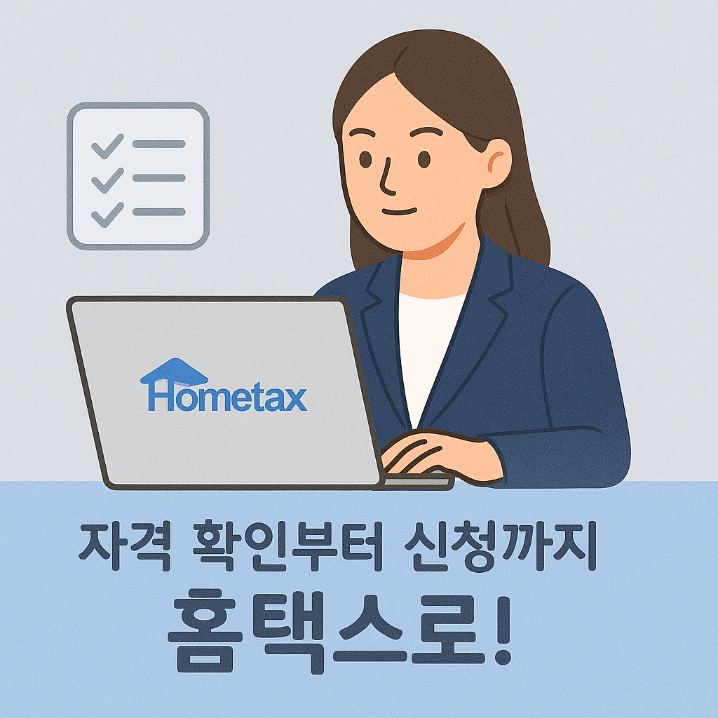 자격 확인부터 신청까지! 홈택스로 간편하게!