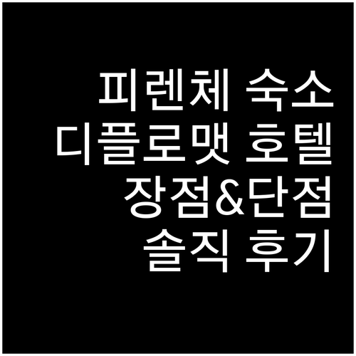 피렌체 여행객 필독! 디플로맷 호텔 